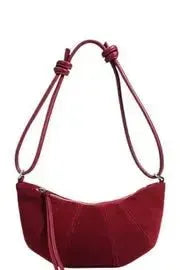 Italian suede shoulder bag “Luna”